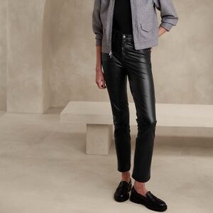 Banana Republic VEGAN LEATHER HIGH-RISE SLIM PANT Size 12/31